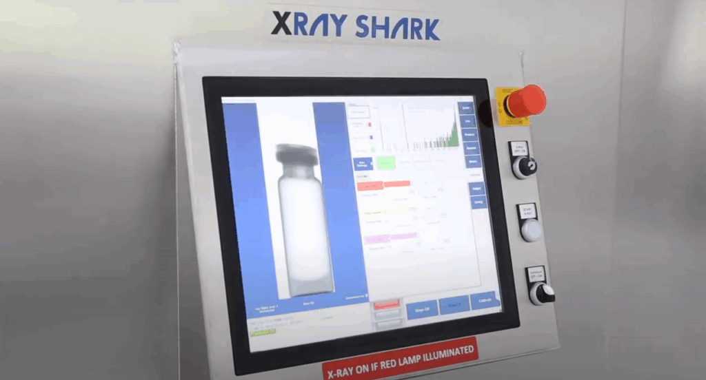 Pantalla del software XIA con la imagen por densidad de un producto inspeccionado por rayos X