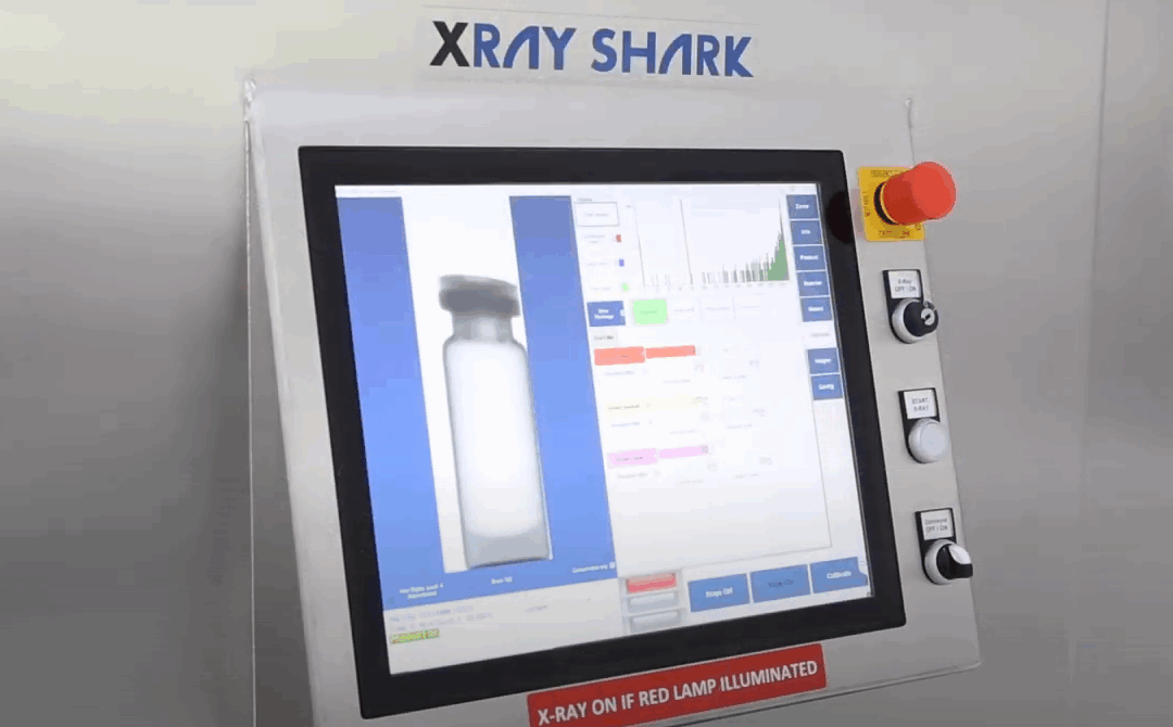 Pantalla del software XIA con la imagen por densidad de un producto inspeccionado por rayos X